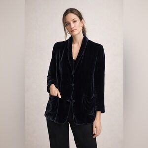 EUC Velvet by Graham & Spencer Blue Velvet Blazer, Size Small